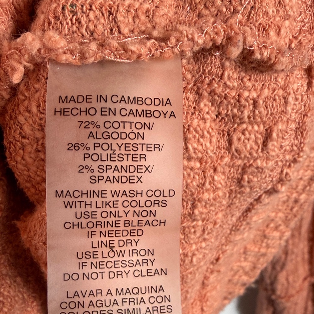 Two by Vince Camuto Peach Button-Up Cardigan oversized Women’s Size S.‎ - Picture 6 of 6